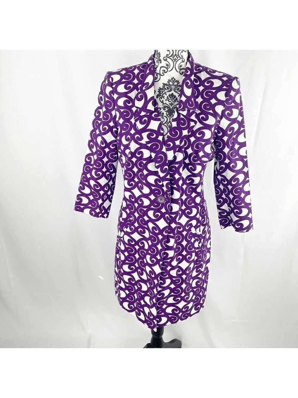 Lafayette 148 Swirl Long Single Button Jacket